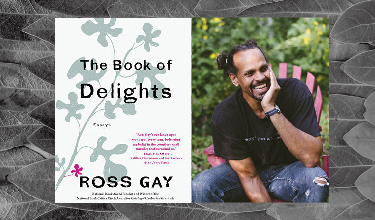 Depicts Ross Gay's author photo and book jacket.